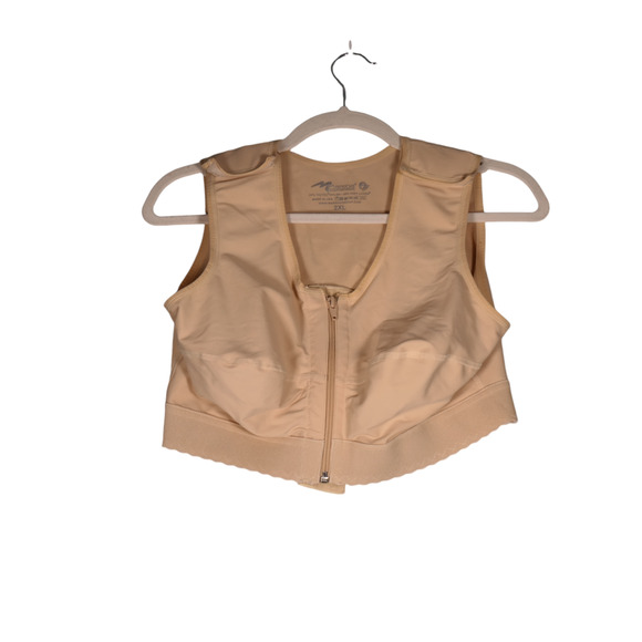 Marena Recovery Bra Womens 2XL Beige No Padding Zipper Front Adjustable Shoulder - Picture 1 of 14